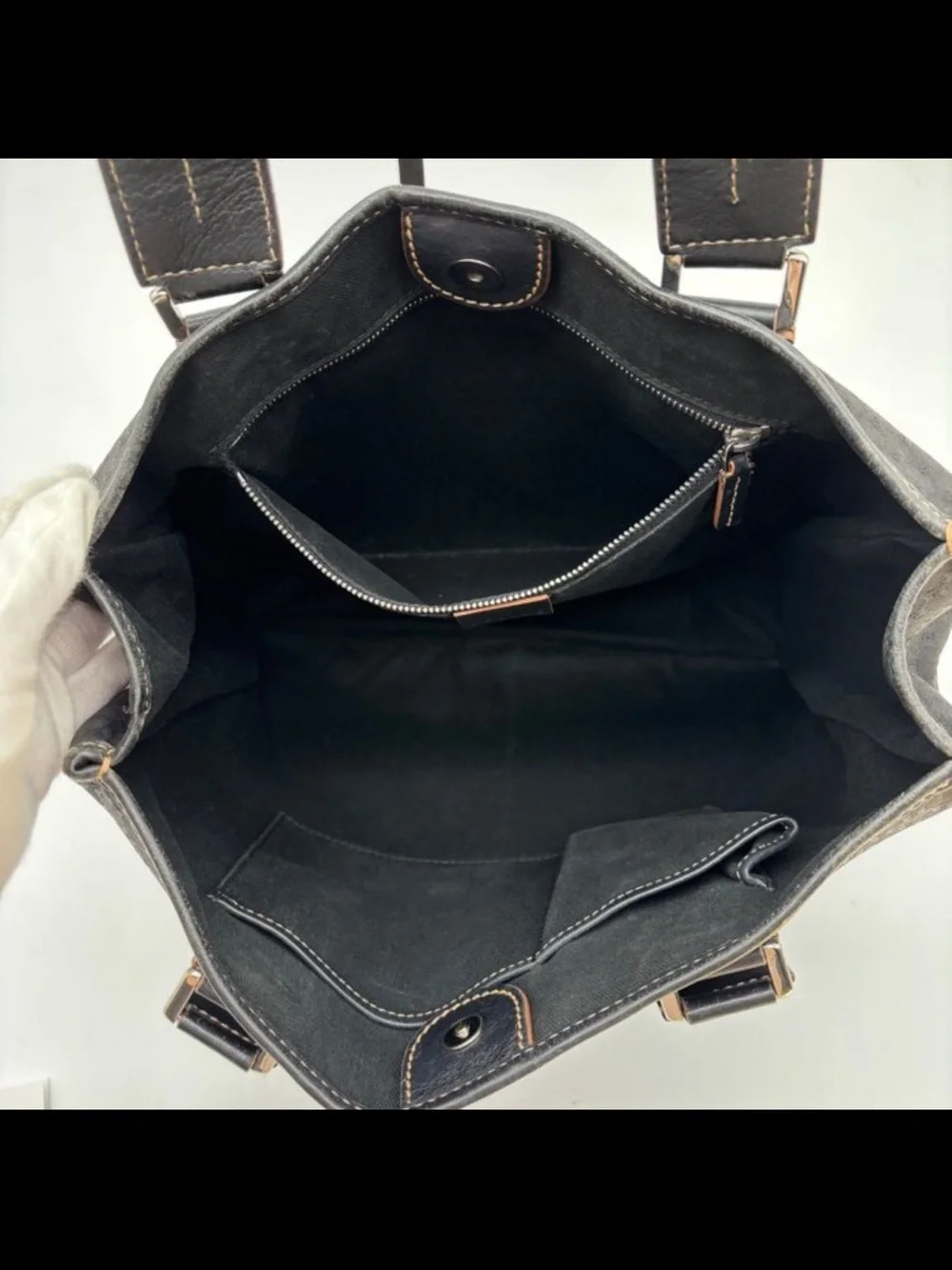 Celine Macadam Black Canvas Tote Bag